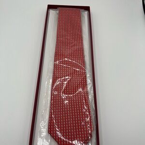 Salvatore Ferragamo Red and White Dotted Tie